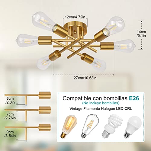 Recopilación y reviews de Lamparas de techo doradas - los más vendidos. 27 Imagen adicional