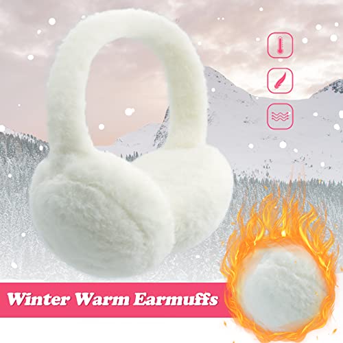 Nasular Kids Winter Earmuffs Baby Warm Ear Muff Girls Cute Furry Ear Warmers Boys Foldable Ear Covers For Cold Weather (A-White) #TOP1