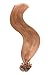 Produktbild Keratin Bonding Extensions Echthaar Haarverlängerung 45cm U-Tip 100% Remy Echthaar Human Hair - 50x 1g x 18" Glatte Strähnen - Lange Haare U-Tip Haarverlängerung Haarverdichtung-Farbe:#27 Honigblond
