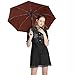 Meaudiwes Fashion Windproof Travel Umbrella Compact Auto Folding Umbrella For Rain & Sun Red
