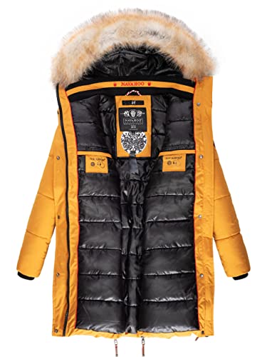 Navahoo Damen Warmer Winter Steppmantel Halina Yellow Gr. S