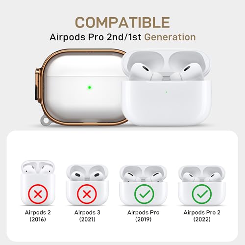 Image of Maxjoy for AirPods Pro 2nd /1st Generation Case with Lock, Clear AirPods Pro 2 Case Lock Protective Hard AirPod Pro Cover for Women Men with Keychain for Airpod Pro (2023 /2022 /2019), Transparent