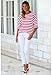 PRETTYGARDEN Womens Spring Summer Tops Fashion Striped Short Sleeve Sweater Crew Neck Lightweight Knit Oversized Shirts 2025 (Striped Rose Red, S)