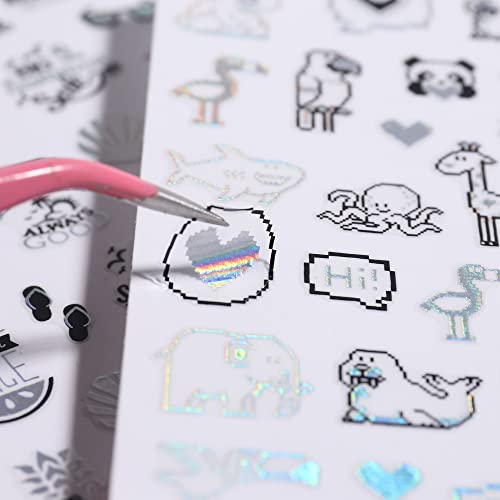 Jmeowio 9 Sheets Beach Nail Art Stickers Decals Self-Adhesive Pegatinas Uñas Summer Ocean Shark Tropical Nail Supplies Nail Art Design Decoration Accessories thumb #5