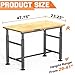 TORACK Adjustable Workbench with Rubberwood Top, 47.75