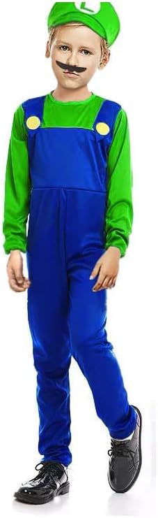 Super Brothers Halloween Kids Cosplay Costume Mario Brothers