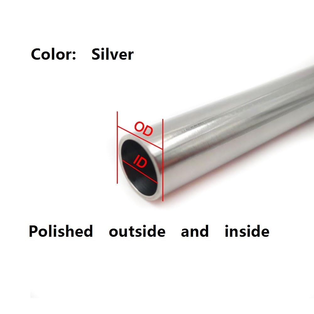 Rundes Kapillarrohr 1 Stück 304 Edelstahlrohr Außendurchmesser 6–20 mm Silber, Metall-Rundstahlrohr, praktisch for Innenmöbel