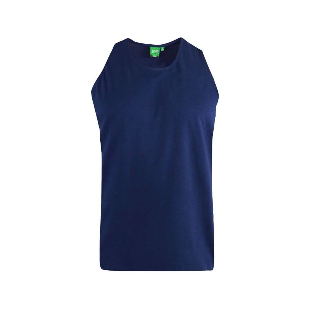 D555 Mens Adults Fabio Plain Muscle Vest Navy 2XL