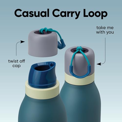 Image of Owala FreeSip Twist Insulated Stainless Steel Water Bottle with Straw for Sports and Travel, BPA-Free, 24-oz, Denim