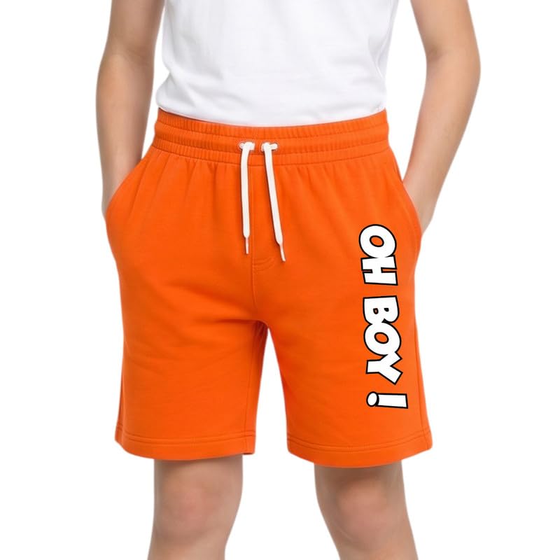 Nusyl Cotton Blend Shorts for Boys | Oh Boy Text Printed | Comfortable Casual Shorts | Soft Breathable Fabric with Elast