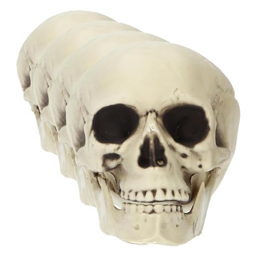 Lot de 4 crânes décoratifs blancs Folat