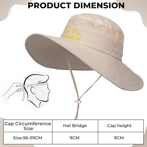 Image of Kraptick Headwear Hat - Lightweight Sun Hat with Foldable Boonie Cap Travellero Round Hat for Travel, UV Protection Summer Cap & Chin Strap with Adjustable Toggle for Secure Fit
