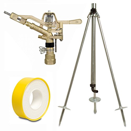 Vyrsa Kreis-und Sektorenregner VYR-65, 1 Zoll, Komplettset mit Dreibeinstativ und 12m PTFE-Dichtungsband, Kreisregner, Sektorenregner, Impulsregner, Teilkreisregner Cover