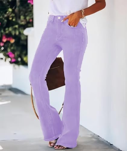 Womens High Waisted Jeans Flare Stretch Boyfriend Bootcut Casual Denim Pants2