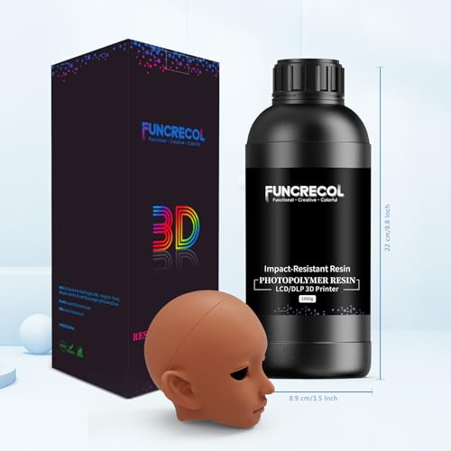 Image of Tough 3D Printer Resin, Wear Resistant & Impact-Tough Resin for BJD Models & Articulated Figures, High Precision Soomth Matte Finish 3D Printing Liquid for LCD DLP MSLA Printers (Brown, 1KG)