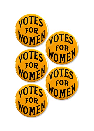 5 Pack - Votes for Women Vintage Design Pinback Buttons - 2.25 Inch