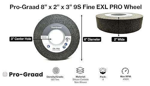 Image of EXL PRO Deburring & Polishing Wheel 8 inchx2 inchx3 inch 9S Fine Silicon Carbide | Professional Convolute Wheel for Metal Deburring, Finishing & Polishing - 94909 - 1 Pack