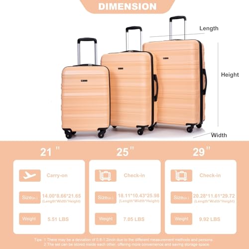 Expandable 3 Piece Luggage Set - Lightweight & Durable PC Suitcases with Hooks, Wheels, and Secure Lock - Perfect for Travel2
