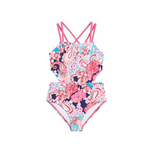 Image of Kanu Surf Girls' Beach Girl Sport Cut-Out One Piece Swimsuit
