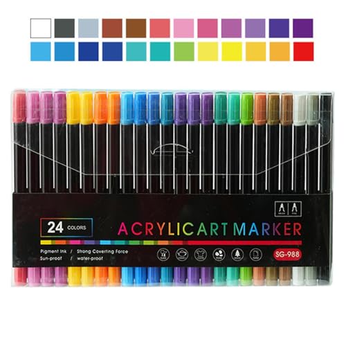 Bolígrafos de pintura impermeables y rotuladores de doble cabeza para dibujar sobre madera