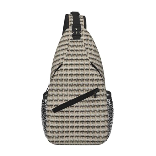 Bolsa de pecho cruzada con estampado musical de partitura para senderismo diario ligero
