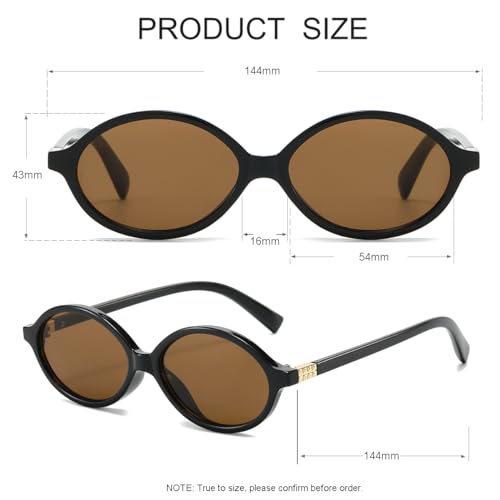 JOVAKIT Retro Oval Sunglasses for Women Vintage Fashion 90s Small Oval Frame Sun Glasses Oval Eyeglasses4