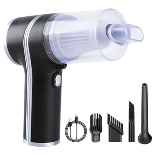 Flaroey Aspirateur de Voiture Allumant L'Aspirateur à Main 9000 Pa avec Tasse Transparente, Aspirateur de Détail Rechargeable Noir