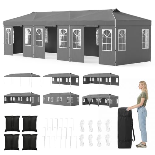 Image of Tangkula 10x30 FT Pop Up Canopy with Center Lock