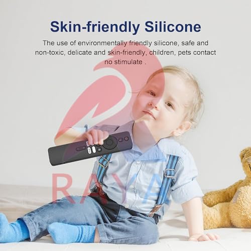 Image of RAYA Silicone TV Remote Cover Compatible with Redmi TV 4k Ultra 43 inch /Xiaomi OLED Series 55 inch /Xiaomi 5A Series 32 /40 /43 inch Remote Protective Case [Remote NOT Included] (Black)