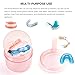 Mckkor Leak Proof Travel Denture Bath Case for Full Dentures, Denture Cups for Soaking Dentures, Denture Container Cups with Brush for Dentures, Aligner, Retainers, Mouth Guard (Transparent Rouge)