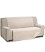 QRAICH - Funda Cubre Sofá. Protector para Sofás Acolchado Reversible. Protege del Desgaste Diario y del Paso de Mascotas. (Sofa 3 PLAZAS, Beige-Lino)