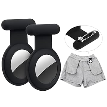 AirTag, rastreador GPS oculto, airtag para crianças, idosos, animais de estimação, roupas (2 pretos) (não inclui GPS)