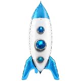 Katchon Blue Rocket Balloons 33 Inch, Space Party Decorations