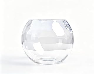 水槽 30cm 高透過ガラス金魚鉢 円形デザイン 滑らかな口元 多用途 水耕栽培インテリア飾り小型熱帯魚飼育用クリア水槽 (35*26cm)
