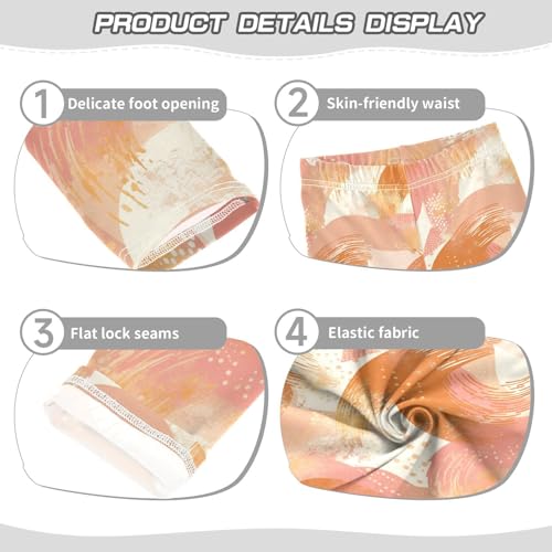 Rose Gold Abstract Metallic Kids Baby Girls Basic Leggings Stretchy High Waisted Dance Pants Sports3