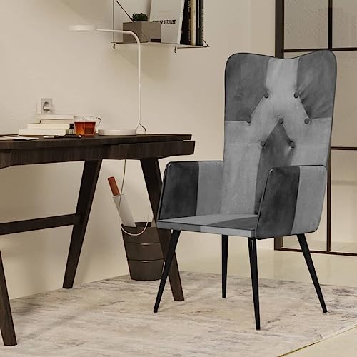 BUKSCYJS Poltrona Wingback,Sdraio Mare Pieghevole Leggero,Sedie Occasionali Adatto A Soggiorno, Studio, Ufficio, Camera Da Letto, Balcone Grigia In Vera Pelle