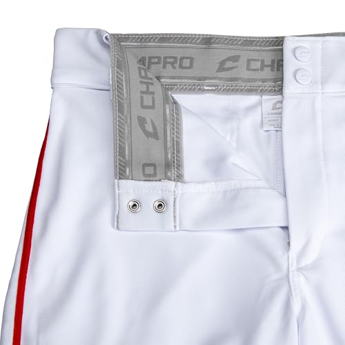 Pantalon baseball bas ouvert Champro Triple Crown blanc liseré rouge - 3