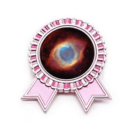 Broche planète étoile rouge bleue en métal pour sublimer vos tenues de soirée