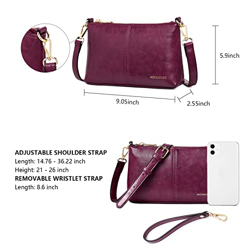 Image of WESTBRONCO Crossbody Bag for Women Vegan Leather Wallet Purses Satchel Shoulder Bags Small Size
