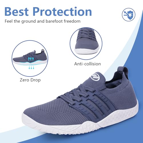 Image of Hike Barefoot Shoes Wide Toe Box Shoes for Women Men Footwear, Minimalist Zero Drop Non-Slip Walking Sneakers, Lightweight Comfortable Casual Shoe Training Running Gym Fashion Sneakers