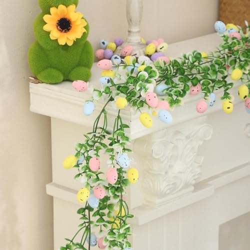 Guirnalda de Huevos de Pascua artificial para decoración de pared y chimenea interior 7