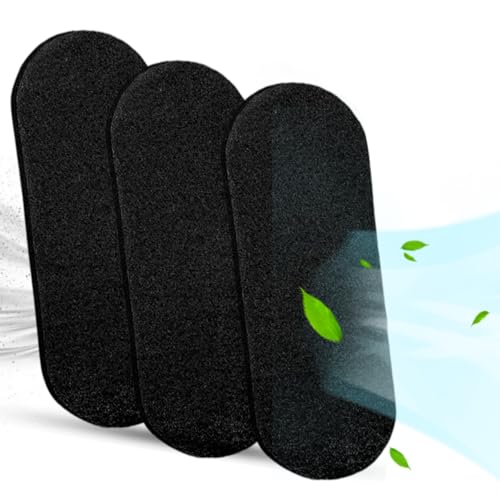 Kuenst Ceiling Fan Filters for Blades,Activated Coconut Carbon Ceiling Fan Filter Accessories Dust Catcher Fits All Ceiling Fans,Black,9.84in*3.54in