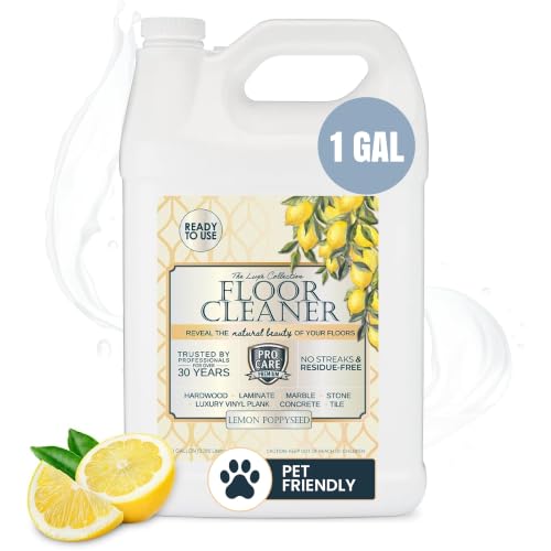 Image of ProCare Floor Cleaner Ready to Use Lemon Poppyseed - Household Supplies for Mopping - Vinyl, Wood, Tile, Stone, Laminate, Bathroom Cleaner, Grout Cleaner - 1 Gallon