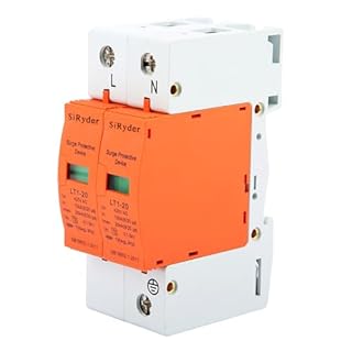 SiRyder Scaricatore di Sovratensione 220V,Dispositivo di Protezione Contro le Sovratensioni 2P Scaricatore di Sovratensione Montaggio su Guida DIN 35 mm 420VAC 20kA