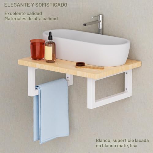 Soportes para lavabo de pared color blanco de 30 cm pack de 2 unidades 6