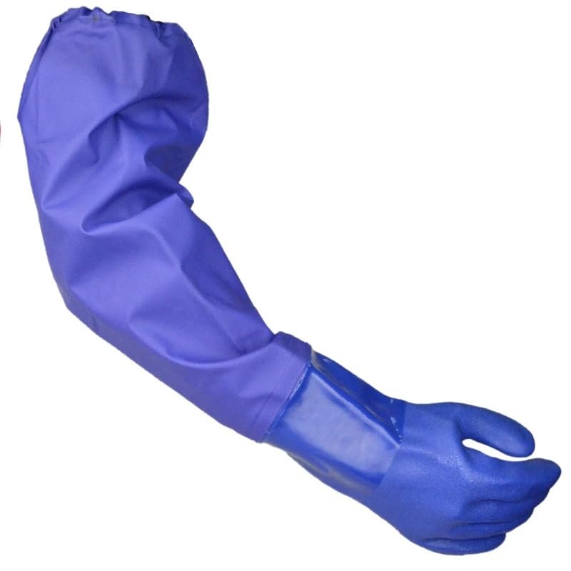 Guantes de seguridad impermeables resistentes al aceite de inmersión de PVC con protección química más larga de 58CM guantes resistentes a ácidos y álcalis