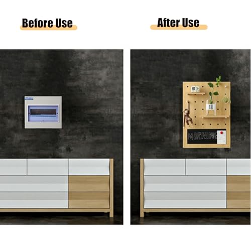 Panneau de rangement et couvercle de boîte électrique vertical bois - 4