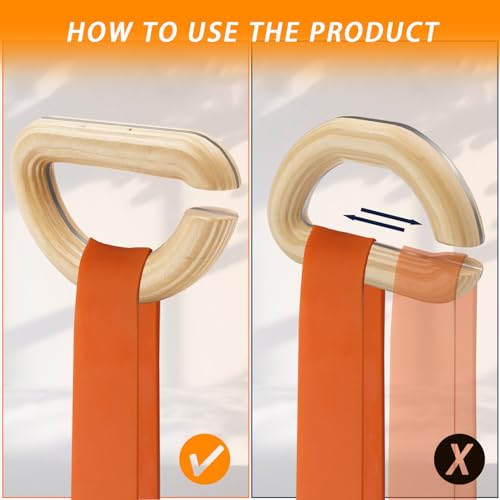 Image of Wooden Resistance Bands Handles Versatile Exercise Handles with Anti-Slip Grip Tapes for Elastic Band Workouts Home Gym Strength Training and Full-Body Workouts