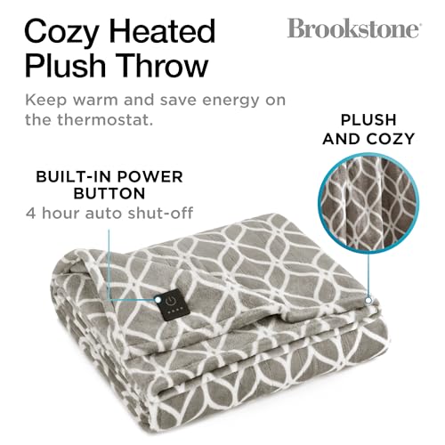 Brookstone Cobertor De Pelúcia Aquecido Elétrico - Cobertores Aquecidos - 4 Configurações De Aquecim
