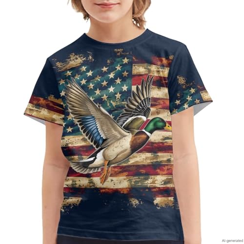 Image of WELLFLYHOM Kids Tshirts Girls Boys Short Sleeve Crewneck Tees Shirts Casual Sport Pullover Tops Size 3-16 Years